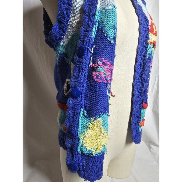 Vintage Star Blue Originals Ocean theme Women's Sweater Size Small sleeveless - Picture 5 of 13